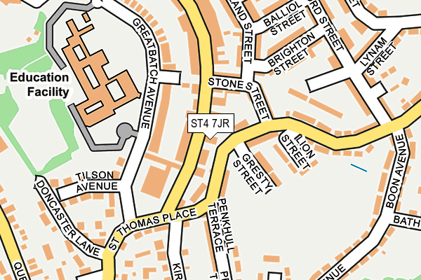 ST4 7JR map - OS OpenMap – Local (Ordnance Survey)