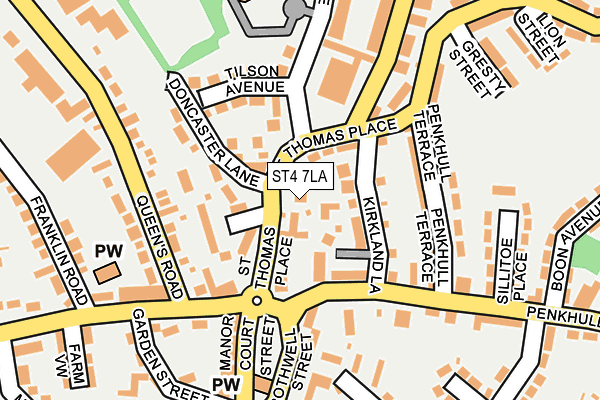 ST4 7LA map - OS OpenMap – Local (Ordnance Survey)