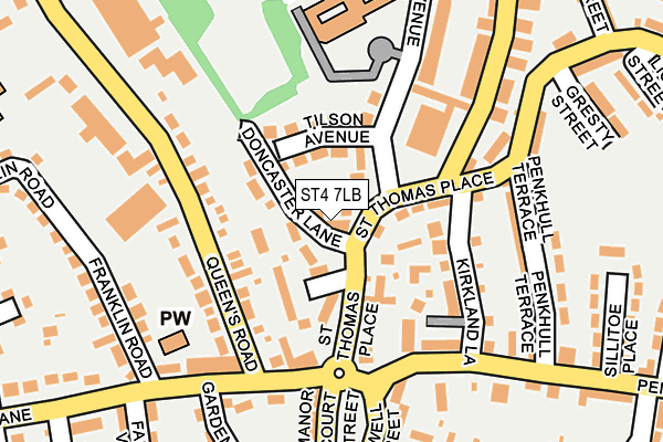 ST4 7LB map - OS OpenMap – Local (Ordnance Survey)