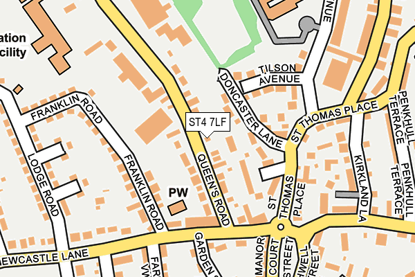 ST4 7LF map - OS OpenMap – Local (Ordnance Survey)