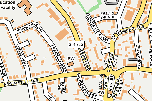ST4 7LG map - OS OpenMap – Local (Ordnance Survey)