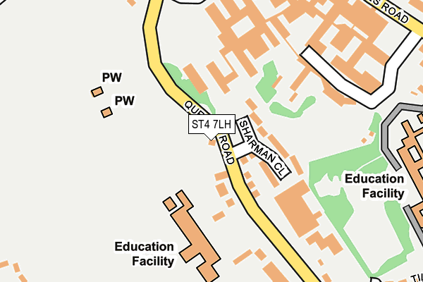 ST4 7LH map - OS OpenMap – Local (Ordnance Survey)