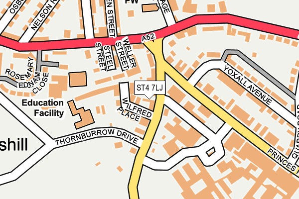 ST4 7LJ map - OS OpenMap – Local (Ordnance Survey)
