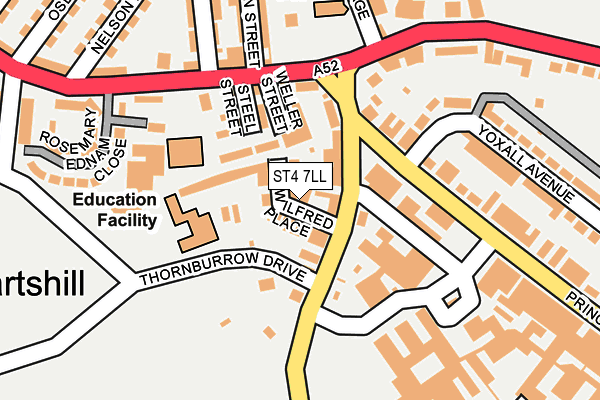 ST4 7LL map - OS OpenMap – Local (Ordnance Survey)