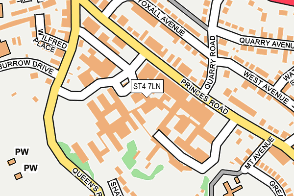 ST4 7LN map - OS OpenMap – Local (Ordnance Survey)