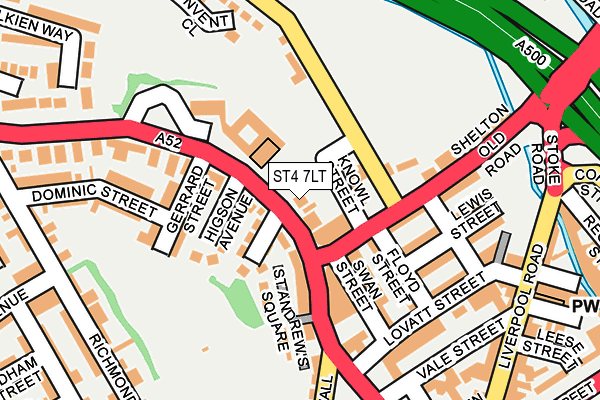 ST4 7LT map - OS OpenMap – Local (Ordnance Survey)