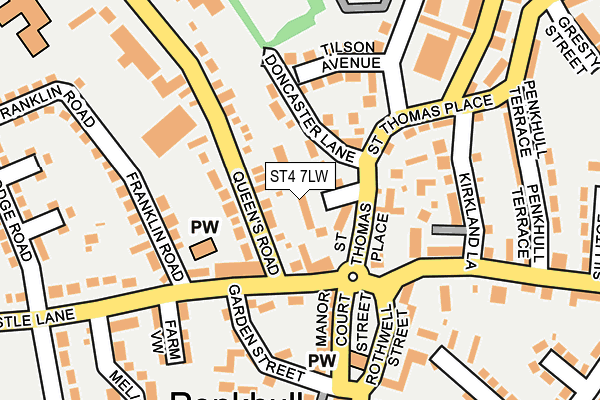 ST4 7LW map - OS OpenMap – Local (Ordnance Survey)