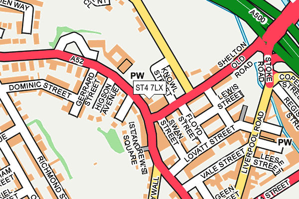 ST4 7LX map - OS OpenMap – Local (Ordnance Survey)