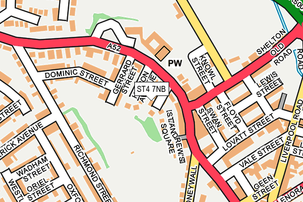 ST4 7NB map - OS OpenMap – Local (Ordnance Survey)