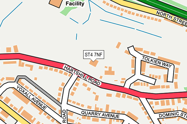 ST4 7NF map - OS OpenMap – Local (Ordnance Survey)