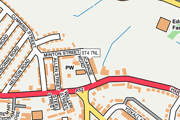 ST4 7NL map - OS OpenMap – Local (Ordnance Survey)
