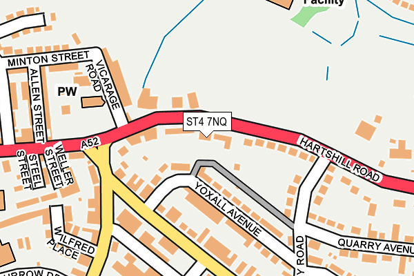 ST4 7NQ map - OS OpenMap – Local (Ordnance Survey)