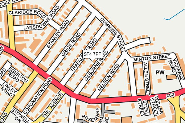 ST4 7PF map - OS OpenMap – Local (Ordnance Survey)