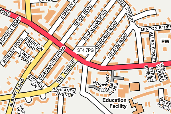 ST4 7PG map - OS OpenMap – Local (Ordnance Survey)