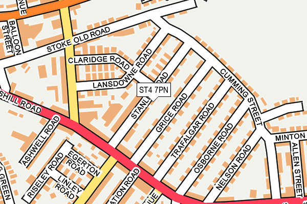 ST4 7PN map - OS OpenMap – Local (Ordnance Survey)