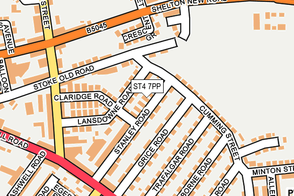 ST4 7PP map - OS OpenMap – Local (Ordnance Survey)
