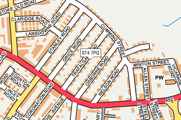 ST4 7PQ map - OS OpenMap – Local (Ordnance Survey)