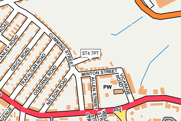 ST4 7PT map - OS OpenMap – Local (Ordnance Survey)