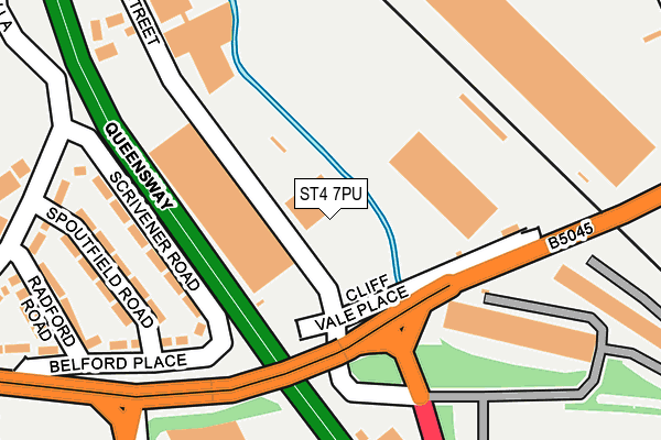 ST4 7PU map - OS OpenMap – Local (Ordnance Survey)