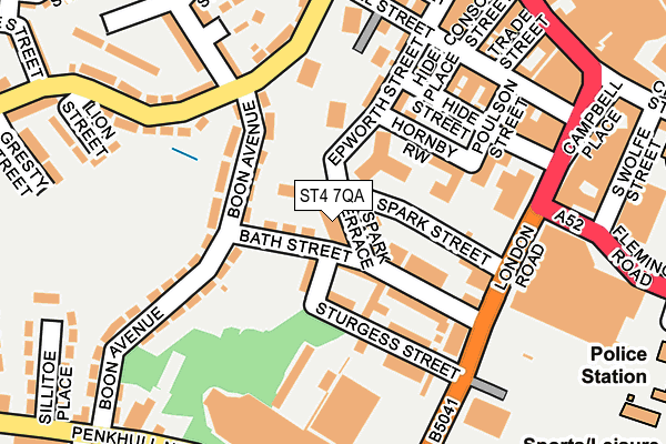ST4 7QA map - OS OpenMap – Local (Ordnance Survey)