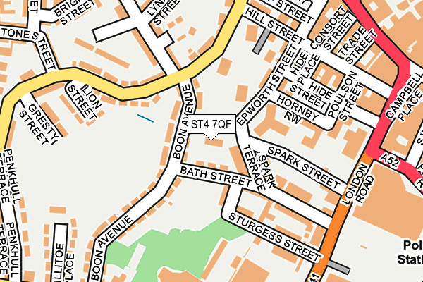 ST4 7QF map - OS OpenMap – Local (Ordnance Survey)