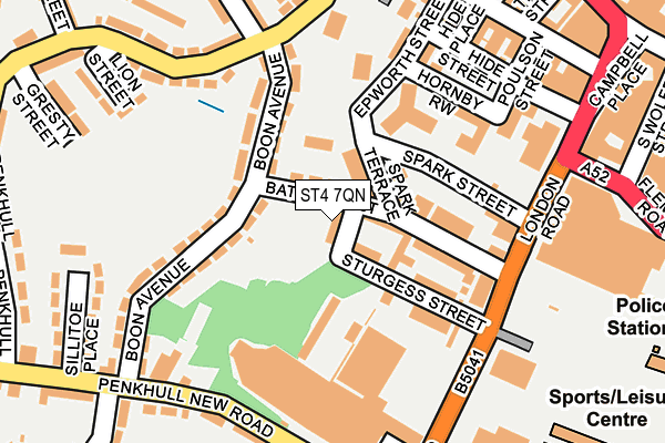 ST4 7QN map - OS OpenMap – Local (Ordnance Survey)