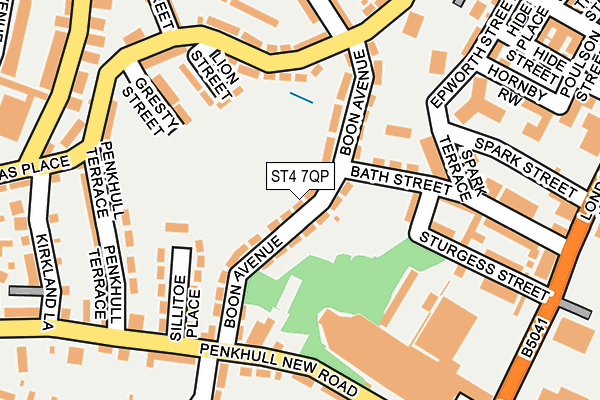 ST4 7QP map - OS OpenMap – Local (Ordnance Survey)