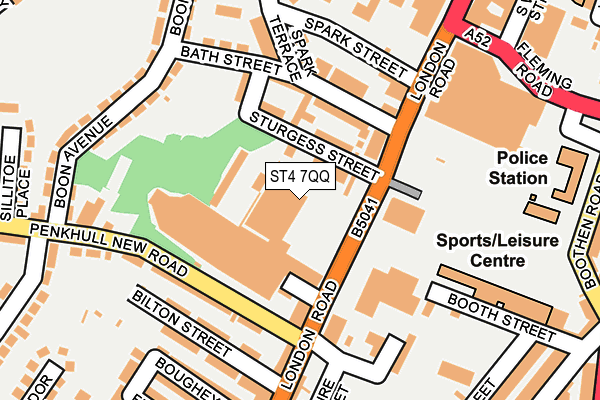 ST4 7QQ map - OS OpenMap – Local (Ordnance Survey)