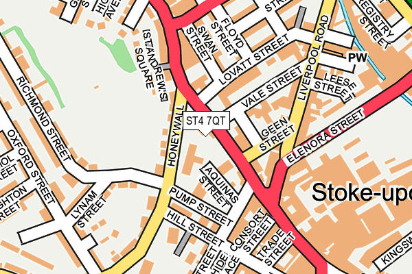 ST4 7QT map - OS OpenMap – Local (Ordnance Survey)