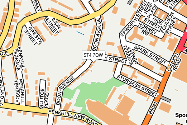 ST4 7QW map - OS OpenMap – Local (Ordnance Survey)