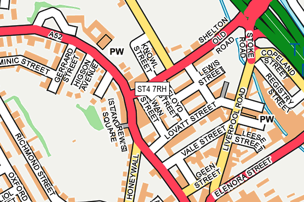 ST4 7RH map - OS OpenMap – Local (Ordnance Survey)