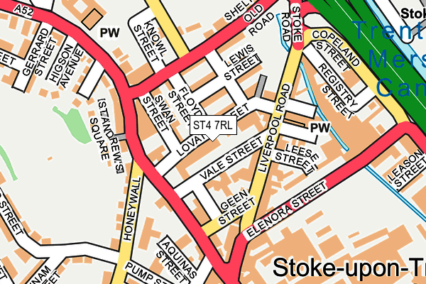 ST4 7RL map - OS OpenMap – Local (Ordnance Survey)