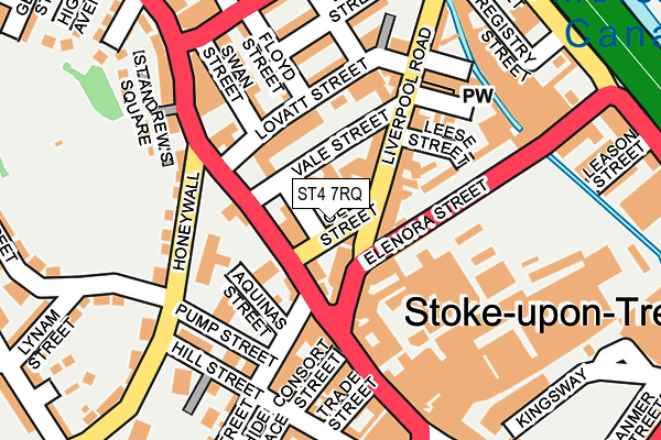 ST4 7RQ map - OS OpenMap – Local (Ordnance Survey)