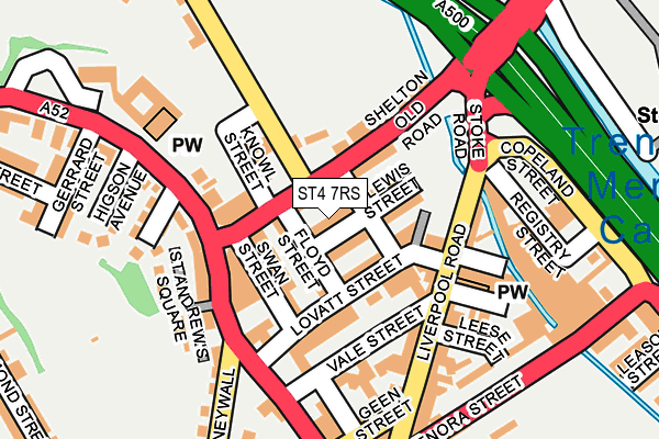 ST4 7RS map - OS OpenMap – Local (Ordnance Survey)