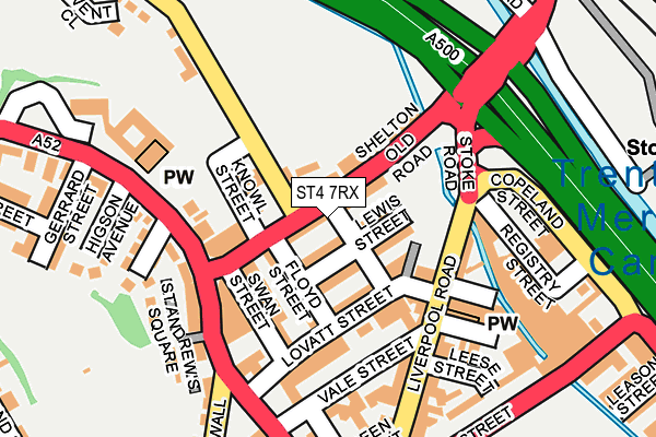 ST4 7RX map - OS OpenMap – Local (Ordnance Survey)