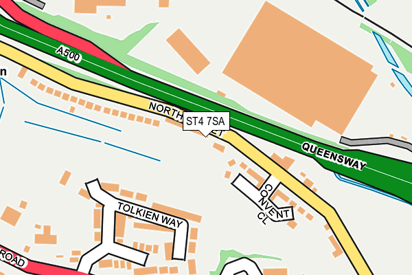 ST4 7SA map - OS OpenMap – Local (Ordnance Survey)
