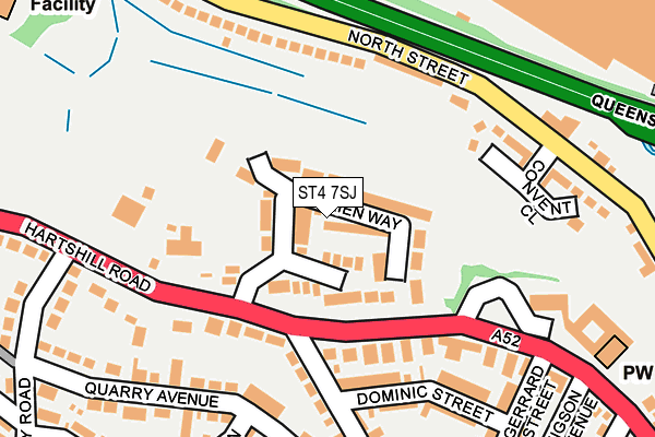 ST4 7SJ map - OS OpenMap – Local (Ordnance Survey)