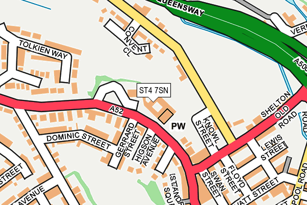 ST4 7SN map - OS OpenMap – Local (Ordnance Survey)