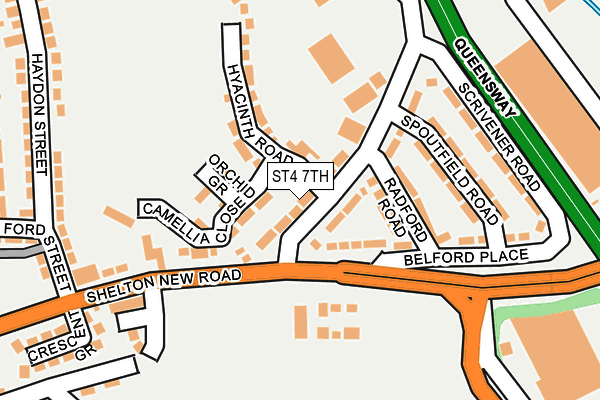 ST4 7TH map - OS OpenMap – Local (Ordnance Survey)