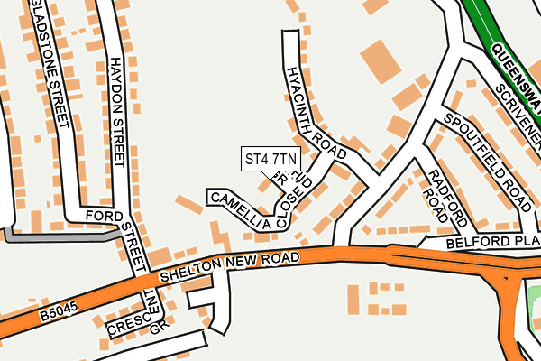 ST4 7TN map - OS OpenMap – Local (Ordnance Survey)