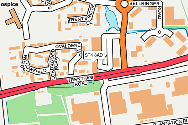 ST4 8AD map - OS OpenMap – Local (Ordnance Survey)