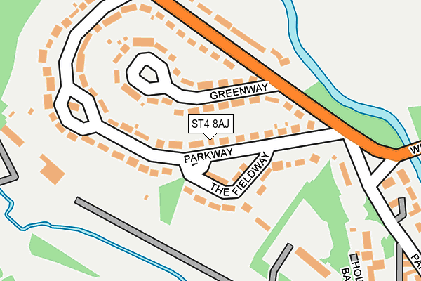 ST4 8AJ map - OS OpenMap – Local (Ordnance Survey)