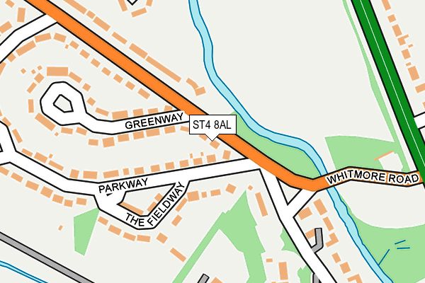 ST4 8AL map - OS OpenMap – Local (Ordnance Survey)