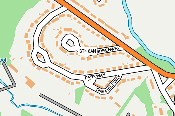 ST4 8AN map - OS OpenMap – Local (Ordnance Survey)