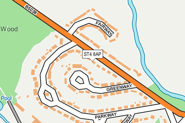 ST4 8AP map - OS OpenMap – Local (Ordnance Survey)