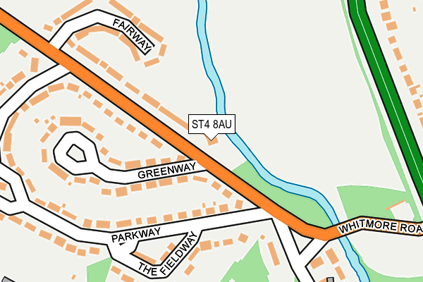 ST4 8AU map - OS OpenMap – Local (Ordnance Survey)