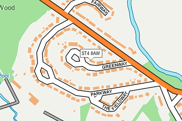 ST4 8AW map - OS OpenMap – Local (Ordnance Survey)