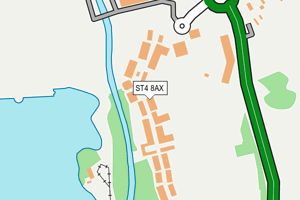 ST4 8AX map - OS OpenMap – Local (Ordnance Survey)