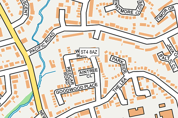 ST4 8AZ map - OS OpenMap – Local (Ordnance Survey)