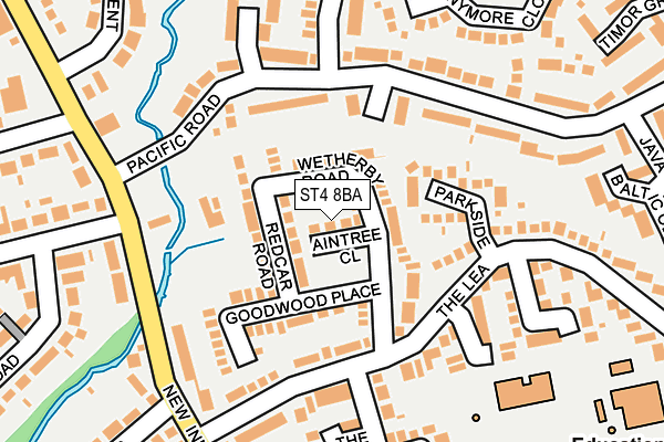 ST4 8BA map - OS OpenMap – Local (Ordnance Survey)